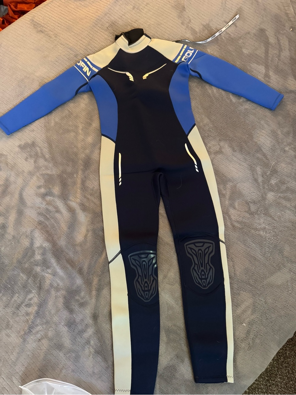 Goldfin Kids Blue and Navy Long-Sleeve Swim Rashguard Suit